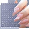 10 Sheets Retro English Letters Nail Stickers for Nail Art, Black White Gold Silver Laser English Letters Design Nail Decals 3D Self-Adhesive Letter Nail Art Stickers Nail Tip DIY Decoration for Women view 3