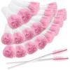 500PCS Disposable Eyelash Brushes - Upgraded Mascara Wands & Makeup Applicators Kit for Eyelash Extensions Makeup and Eyebrow Grooming (White/Pink) view 1