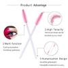 500PCS Disposable Eyelash Brushes - Upgraded Mascara Wands & Makeup Applicators Kit for Eyelash Extensions Makeup and Eyebrow Grooming (White/Pink) view 4