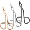 3-Piece Tweezers Set Scissor Handle Slant Tip Eyebrow Tweezers Eyebrow Plucker Tweezers for Facial Hair Removal Includes Black, Silver, & Rose Pink view 1