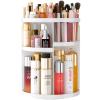 360 Large Rotating Makeup Organizer Countertop, Clear Acrylic Makeup Organizers, Organizador De Perfumes, 7 Layers Large Make Up Organizer, Huge Storage Fits for Vanity and Bathroom (White, Small) view 1
