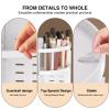 360 Large Rotating Makeup Organizer Countertop, Clear Acrylic Makeup Organizers, Organizador De Perfumes, 7 Layers Large Make Up Organizer, Huge Storage Fits for Vanity and Bathroom (White, Small) view 3