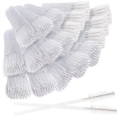 500PCS Disposable Eyelash Brushes - Upgraded Mascara Wands & Makeup Applicators Kit for Eyelash Extensions Makeup and Eyebrow Grooming(White)