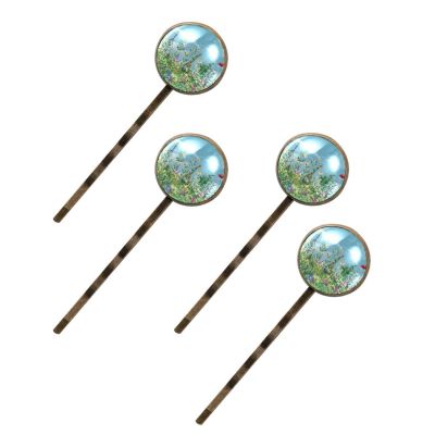 4 Pcs Hair Pins for Women, Wildflowers and Herbs Seamless Long Bobby Pins Vintage Hairpins Decorative Elephant Hair Barrettes with Jewelry Gift Box