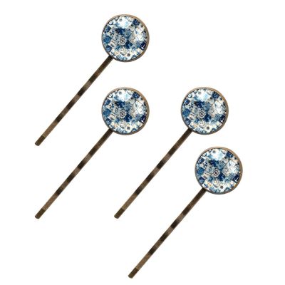 4 Pieces Bobby Pins Hair Clips for Women, Retro Nautical Style Marine Sailing Elements Decorative Hairpin Hair Barrettes for Girls, Elegant Brown Hair Accessories