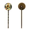 4 PCS Womens Hair Barrettes, Watercolor Sunflower Flowers on Black Long Bobby Hair Pins for Girls, Stainless Steel Hair Clips Headwear Styling Tools Hair Accessories view 2