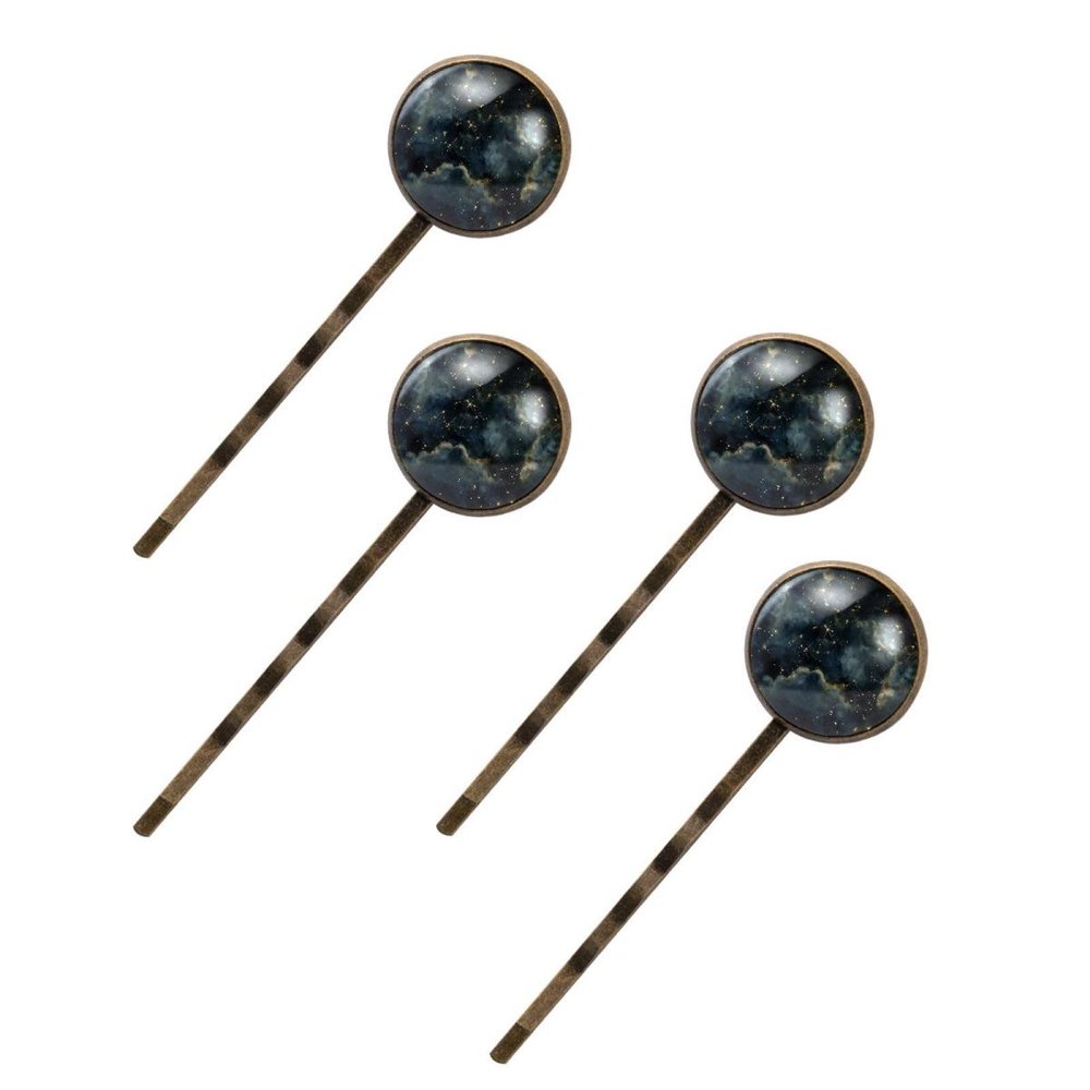 4 PCS Womens Hair Barrettes, Constellation Galaxy Long Bobby Hair Pins for Girls, Stainless Steel Hair Clips Headwear Styling Tools Hair Accessories