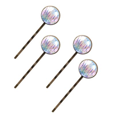 4 PCS Womens Hair Barrettes, Lavender and Wild Herbs Long Bobby Hair Pins for Girls, Stainless Steel Hair Clips Headwear Styling Tools Hair Accessories