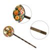 4 Pieces Bobby Pins Hair Clips for Women, Hippie Flower Mushrooms Honeycomb Decorative Hairpin Hair Barrettes for Girls, Elegant Brown Hair Accessories view 3
