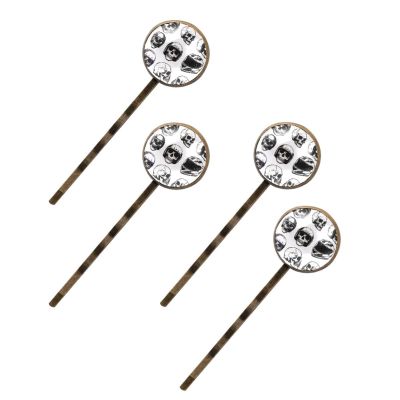 4 PCS Womens Hair Barrettes, Set of Cool skulls Long Bobby Hair Pins for Girls, Stainless Steel Hair Clips Headwear Styling Tools Hair Accessories
