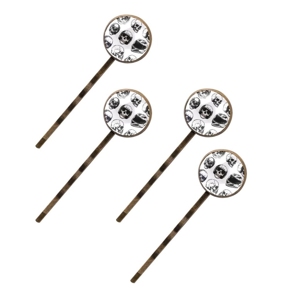 4 PCS Womens Hair Barrettes, Set of Cool skulls Long Bobby Hair Pins for Girls, Stainless Steel Hair Clips Headwear Styling Tools Hair Accessories