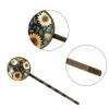 4 Pieces Bobby Pins Hair Clips for Women, Sunflowers Flowers Buds and Leaf Decorative Hairpin Hair Barrettes for Girls, Elegant Brown Hair Accessories view 3