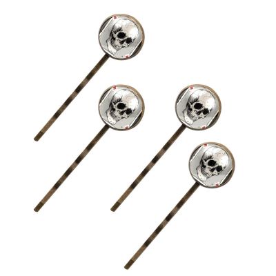 4 Pcs Hair Pins for Women, Retro Skull Playing Card Long Bobby Pins Vintage Hairpins Decorative Elephant Hair Barrettes with Jewelry Gift Box