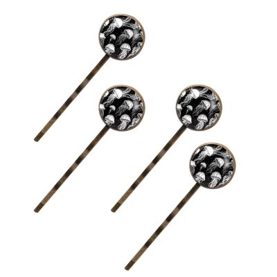 4 Pcs Hair Pins for Women, Ocean Jellyfish Black Pattern Long Bobby Pins Vintage Hairpins Decorative Elephant Hair Barrettes with Jewelry Gift Box