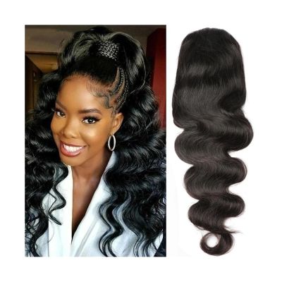 Ponytail Hair Extensions Human Hair Ponytail Extension, Natural Color Drawstring Ponytail Hair Extensions for Women, 8-26" Long Body Wave Pony Tails Clip in Remy Hair Pieces Pony Tails Extensions Huma