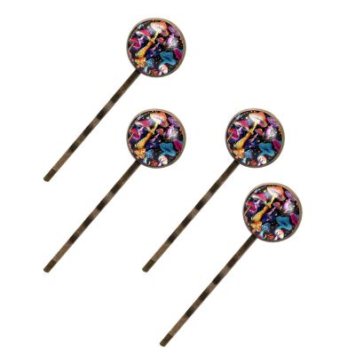 4 Pcs Hair Pins for Women, Bright Psychedelic Colorful Mushrooms Long Bobby Pins Vintage Hairpins Decorative Elephant Hair Barrettes with Jewelry Gift Box