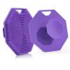 2pcs Multifunctional Massage and Soft Silicone Shower Brushes, Massage Shower Brushes, and Polygonal Silicone Suction Cup Brushes (Purple) view 1