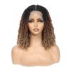 12-Inch Pre-looped Yanky Twists Full lace Braided Wigs for Black Women Ombre Brown Bohemian Spring Twists Hair Passion Twist Wigs with Curls Synthetic Marleybob Crochet Braids Hair Wigs T1B/30/27 view 3