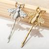 1 Pcs Cute Bee Metal Hairpin Matte Bee Bobby Pin Side Hair Clips Honeybee Bobby Pins Hair Accessories for Party Wedding Silver/Gold(Gold) view 4