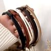Sinalty Black Brown White Leather Headbands Thin Cute Knotted HairBands Fashion Kont Hair Accessories for Women and Girls (5 Pcs) view 3