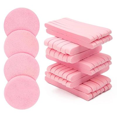 120Pcs Facial Sponge Compressed Face Cleansing Sponge Estheticians Compressed Makeup Facial Sponge Exfoliating Removal SpongePink