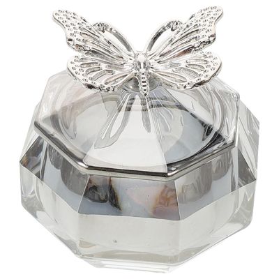 TOVINANNA Glass Nail Cup with Lid 3 Inch Crystal Manicure Dappen Dish for Nail Art Mixing Liquid Powder Storage Tool
