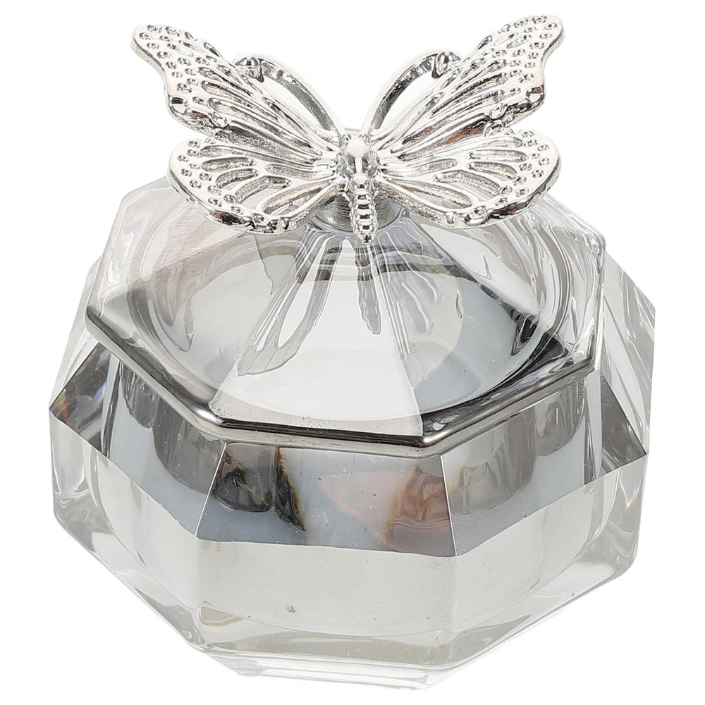 TOVINANNA Glass Nail Cup with Lid 3 Inch Crystal Manicure Dappen Dish for Nail Art Mixing Liquid Powder Storage Tool