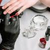 TOVINANNA Glass Nail Cup with Lid 3 Inch Crystal Manicure Dappen Dish for Nail Art Mixing Liquid Powder Storage Tool view 2