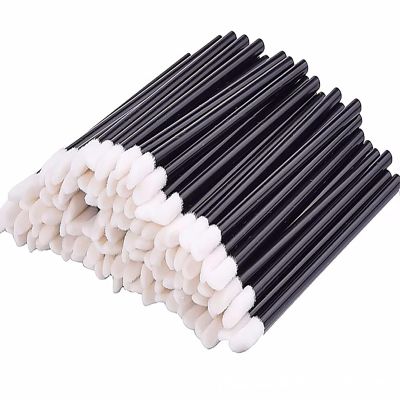 200 Pcs Disposable Lip Wands Lip Applicators Lip Brush Lipstick Lip Gloss Applicator Tool Makeup Beauty Tool Kits Black