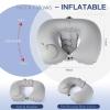 Colingmill 2 Pcs Inflatable Bath Pillows for Tub Bath Head and Neck U Shaped Blow up Full Body Travel Pillow with Adjustable Button Grey and Black Bath Tub Pillows for Airplanes Shower Spa view 2