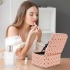 Travel Makeup Bag With 360 rotating LED Mirror,Waterproof cosmetic organizer,Portability Cosmetic case,Makeup organizer,Gift for Women,Girls Gift (Pink) view 4