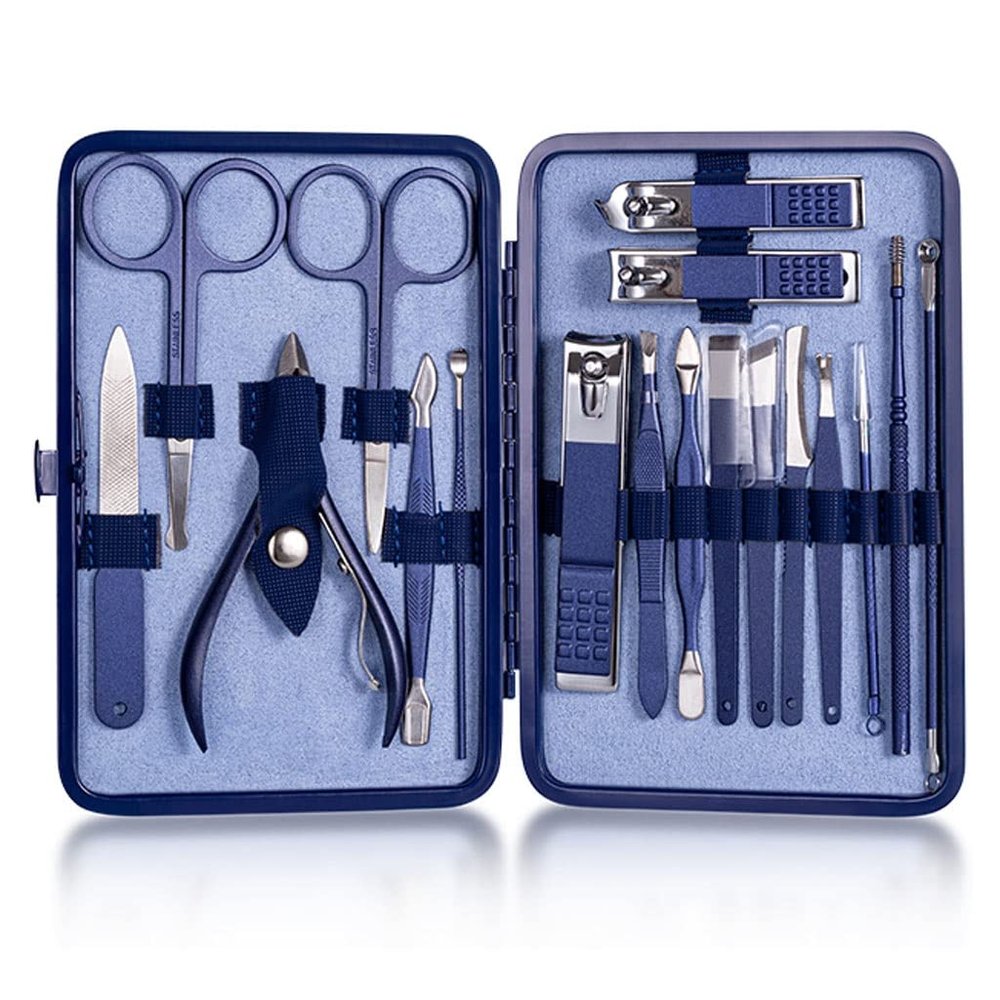 18pcs Nail Clippers Set Professional Stainless Steel Nail Scissors Tweezers Ear SpoonManicure Set