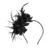 1920s Feather Headpiece Flapper Headband, Flapper Headband Accessories, Wedding Bridal Feather Headband, Retro Fabric Flower Hairband for Wedding Dress Photo Ball view 1