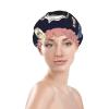 Astronaut On The Moon Shower Caps, Waterproof Bath Caps Reusable Shower Caps Band Bath Hair Hat For Women Ladies view 3