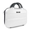 14" Portable Hard Shell Makeup Travel Case - Stylish PC+ABS Cosmetic Organizer for Women - Scratch-Resistant, Elastic Strap, Mini Suitcase - Perfect for Romantic GiftsArctic White view 1