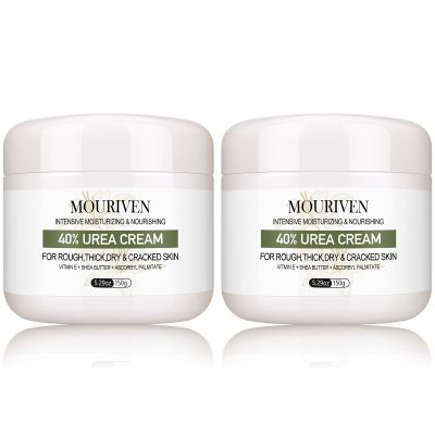 Mouriven 2 Packs Urea Cream 40 Percent - Foot & Hand Cream, for Dry, Cracked Heels, Feet, Knees, Elbows, and Hands, Callus Remover, Maximum Strength Urea Lotion for Softening and Moisturizing