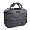 14" Portable Hard Shell Makeup Travel Case - Stylish PC+ABS Cosmetic Organizer for Women - Scratch-Resistant, Elastic Strap, Mini Suitcase - Perfect for Romantic GiftsMidnight Black view 1