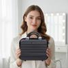 14" Portable Hard Shell Makeup Travel Case - Stylish PC+ABS Cosmetic Organizer for Women - Scratch-Resistant, Elastic Strap, Mini Suitcase - Perfect for Romantic GiftsMidnight Black view 3