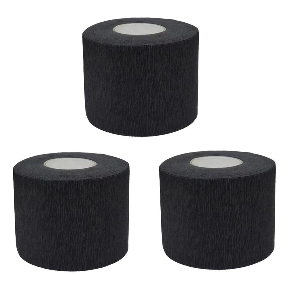 Feisate Neck Strips Barber Accessories, Barber Supplies - Disposable Barber Neck Tape, 3 Rolls 300 Strips Barber Stuff, Black