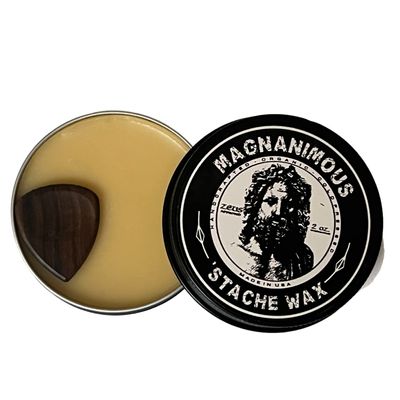 MAGNANIMOUS MUSTACHE/BEARD WAX (2 OZ) "UNSCENTED" SCENT - THE BEST STRONG HOLD MUSTACHE/BEARD WAX ON THE PLANET, ZEUS APPROVED!