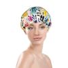 Qhwlr Hand Print Print Double Waterproof Shower Cap Printed Millinery With Light And Soft Decoration view 3