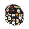 Qhwlr Japanese Sushi Black Print Double Waterproof Shower Cap Printed Millinery With Light And Soft Decoration view 2