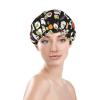 Qhwlr Japanese Sushi Black Print Double Waterproof Shower Cap Printed Millinery With Light And Soft Decoration view 3