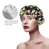 Qhwlr Japanese Sushi Black Print Double Waterproof Shower Cap Printed Millinery With Light And Soft Decoration view 4