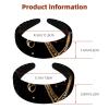asebiunh Set of 2 Velvet Wide Headbands for Women, Golden Starfish Shell Pattern Accessories Padded Head Bands Beauty Hairbands Girls Thick Hair Bands view 3