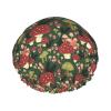 Qhwlr Bright Mushrooms Art Print Double Waterproof Shower Cap Printed Millinery With Light And Soft Decoration view 1