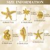 Pndeyo 2 Boxes Ocean Theme Nail Charms, Sea Beach Starfish Seashell Nail Decals Accessories, Metal 3D Nail Gems Jewelry Decoration Supplies for Manicure DIY Nail Embellishments- Gold, Mixed size view 2