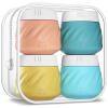 Gemice Silicone Cream Jars, TSA Approved Containers for Toiletries With Toiletry Bag, Wide Mouth Leak-proof Accessories With Lid for Cosmetic Cream (4 Pack) view 1