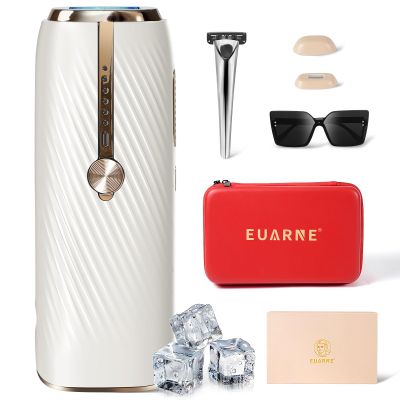 EUARNE Laser Hair Removal for Women and Men, IPL Laser Hair Removal Painless, Permanent, at-Home Use Facial Hair Removal for Women, Dual Lights, Effective in 2 Weeks, Storage Bag for Travel