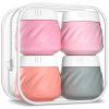Gemice Silicone Cream Jars TSA Approved Travel Size Containers with Toiletry Bag, Wide Mouth Leak-proof Travel Accessories with Lid for Cosmetic Cream (4 Pack) view 1